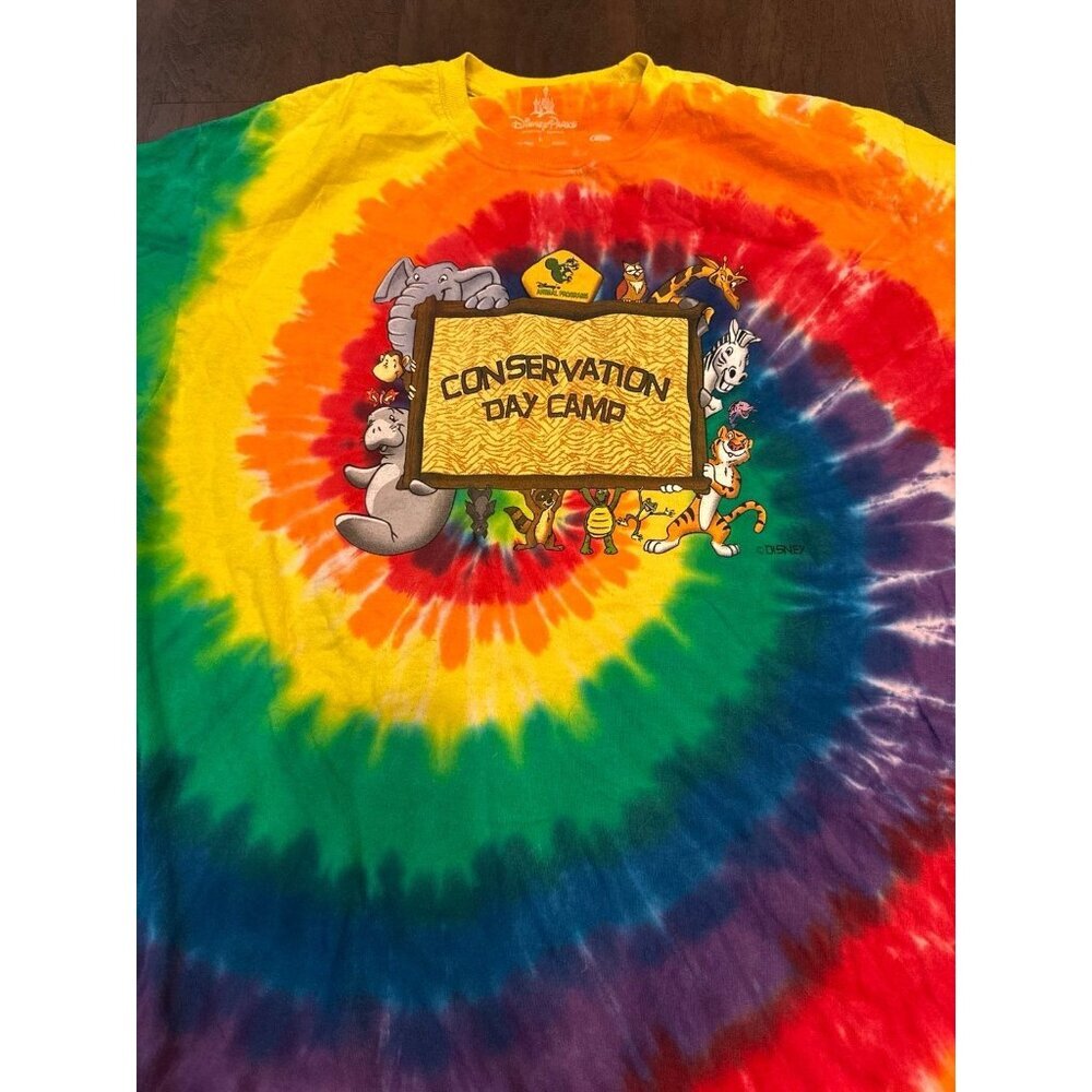 Disney Parks Men's large Conservation Day Camp Tie Dye Graphic T Shirt - Picture 2 of 3